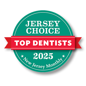Jersey Choice Top Dentist 2025 Award Badge