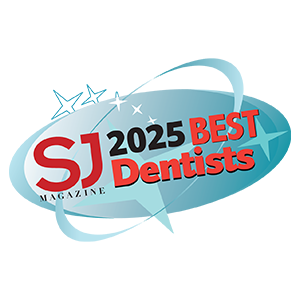 SJ Magazine Best Dentists 2025 award badge