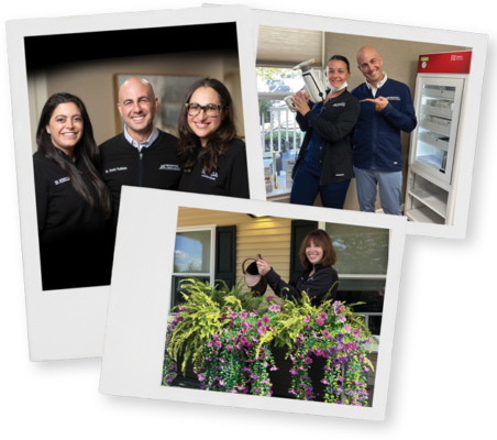 Periodontal team providing patient care in a modern dental office